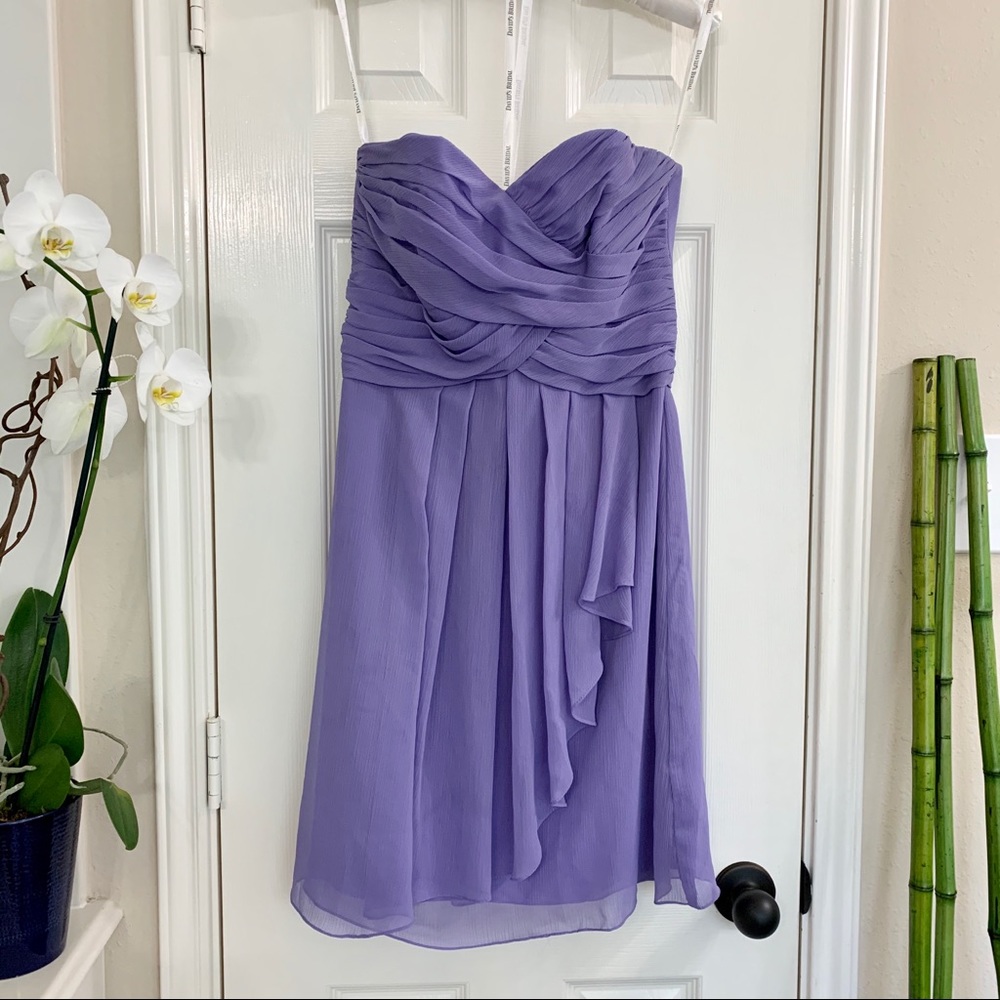David’s Bridal Short Crinkle Chiffon Dress